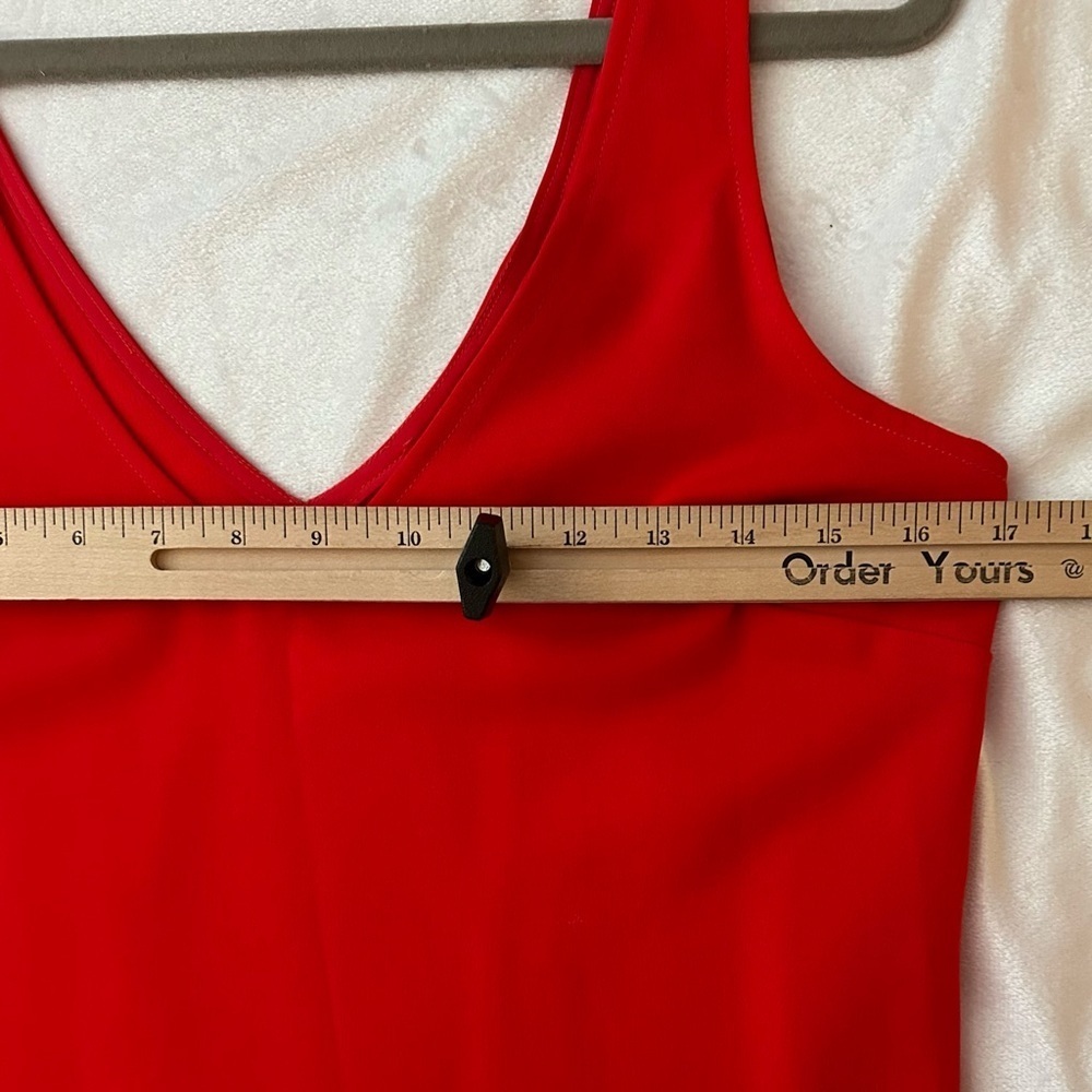 Amanda Uprichard Revolve Carrie Mini Dress Apple Red Sleeveless Ruffle Hem S - Picture 6 of 10